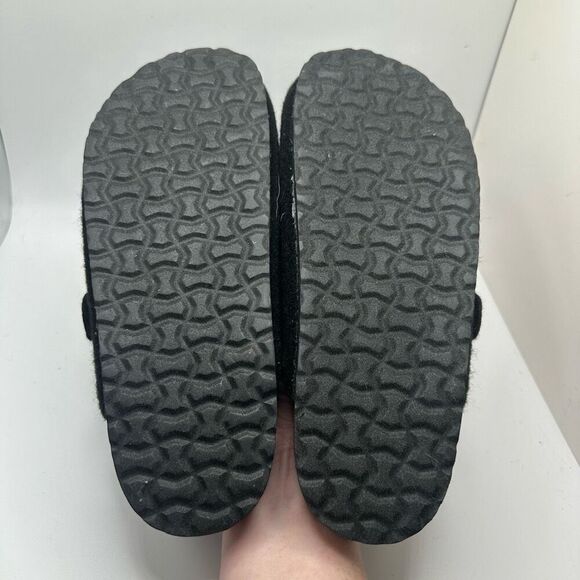 CUSHIONAIRE Women's Cork Footbed Clog with Faux Fur Lining 8.5 BLACK WOOL RETURN - Picture 5 of 7